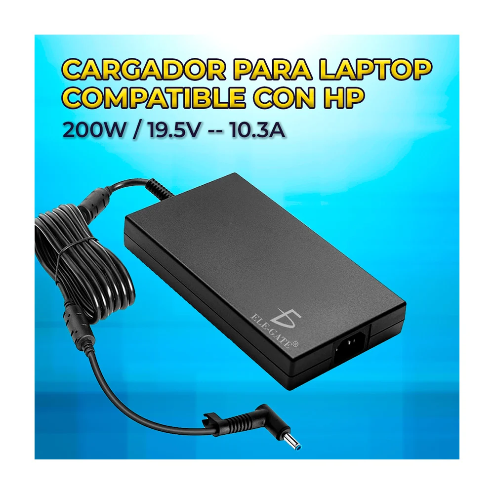 Cargador para laptop con punta de 4.5x3.0mm, compatible con hp / 200w…