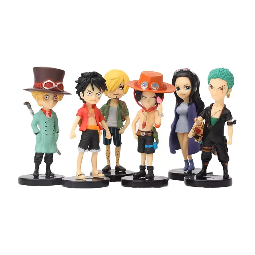 Paquete con 6 mini figuras coleccionables de one piece 7cm + base de …