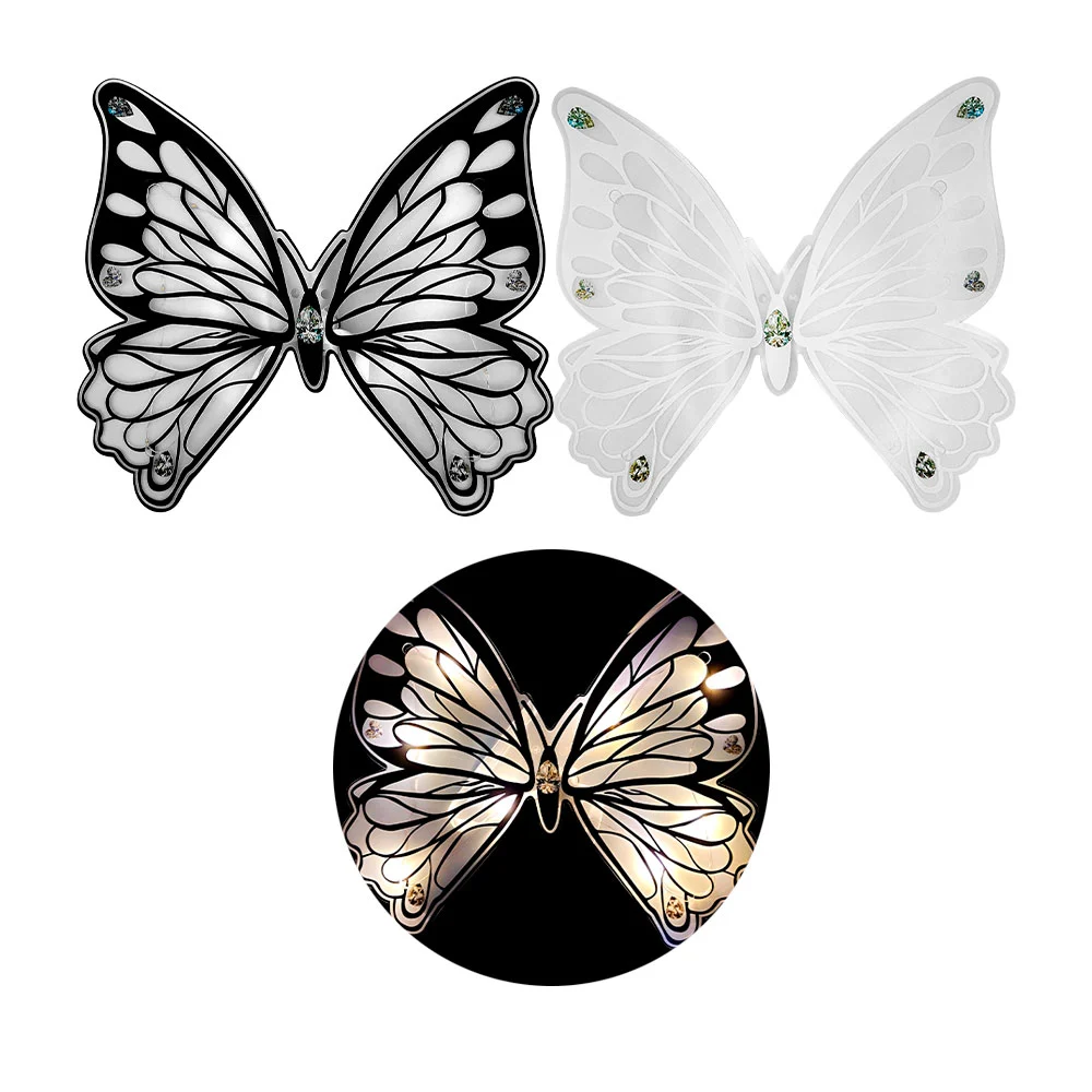 Alas de mariposa, plástico translúcido con detalles de pedrería, list…