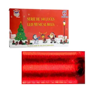 Serie led musical con 140 luces navideñas de 7 metros en color roja /…