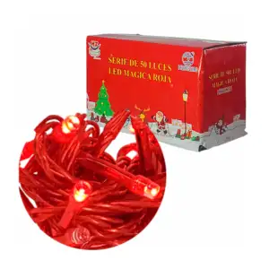 Serie de cable rojo de 4 metros con 50 luces navideñas en color roja …