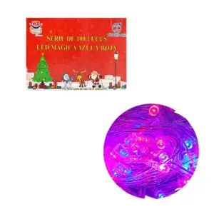 Serie de cable transparente de 7 metros con 100 luces navideñas en co…