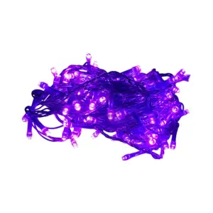 Serie de cable morado de 7 metros con 100 luces navideñas en color mo…