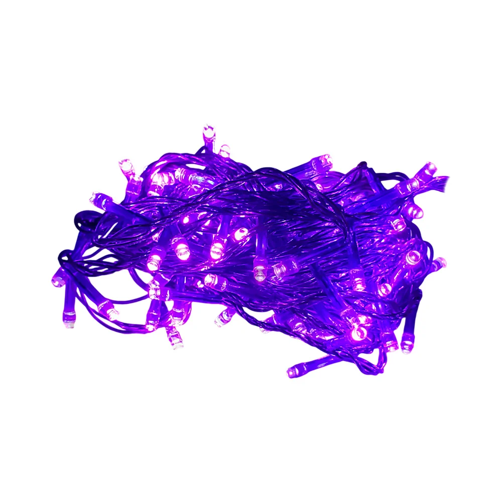 Serie de cable morado de 7 metros con 100 luces navideñas en color mo…