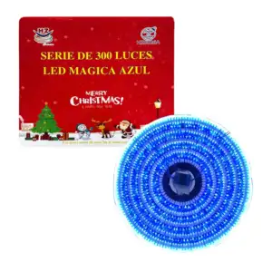 Serie de cable azul de 15 metros con 300 luces navideñas en color azu…