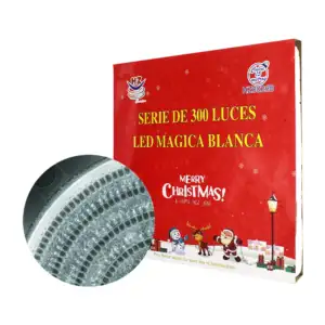 Serie de cable transparente con 300 luces navideñas de 15m en color b…