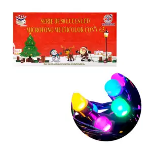 Serie de cable negro de 4 metros con 50 luces navideñas con diseño de…
