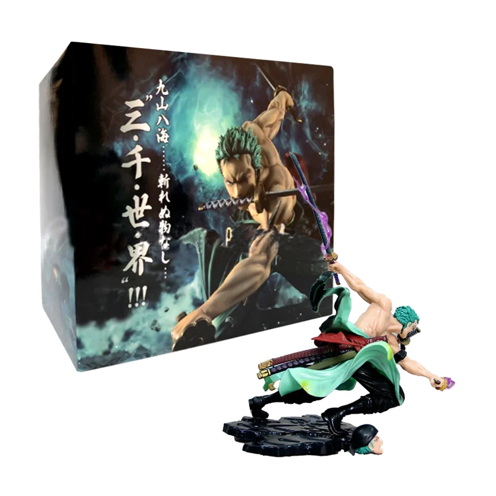Figura coleccionable de roronoa zoro one piece con base y accesorios …