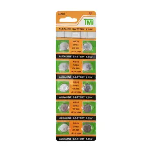 Blíster con 10 pilas alcalinas 1.55v, lr1130w para reloj / tianqiu