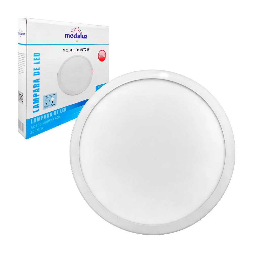 Lámpara led tipo plafón redondo modaluz de luz blanca y consumo de 20…