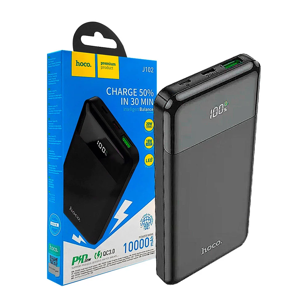 Power bank - batería portatil de 10000 mah pantalla digital, puerto d…