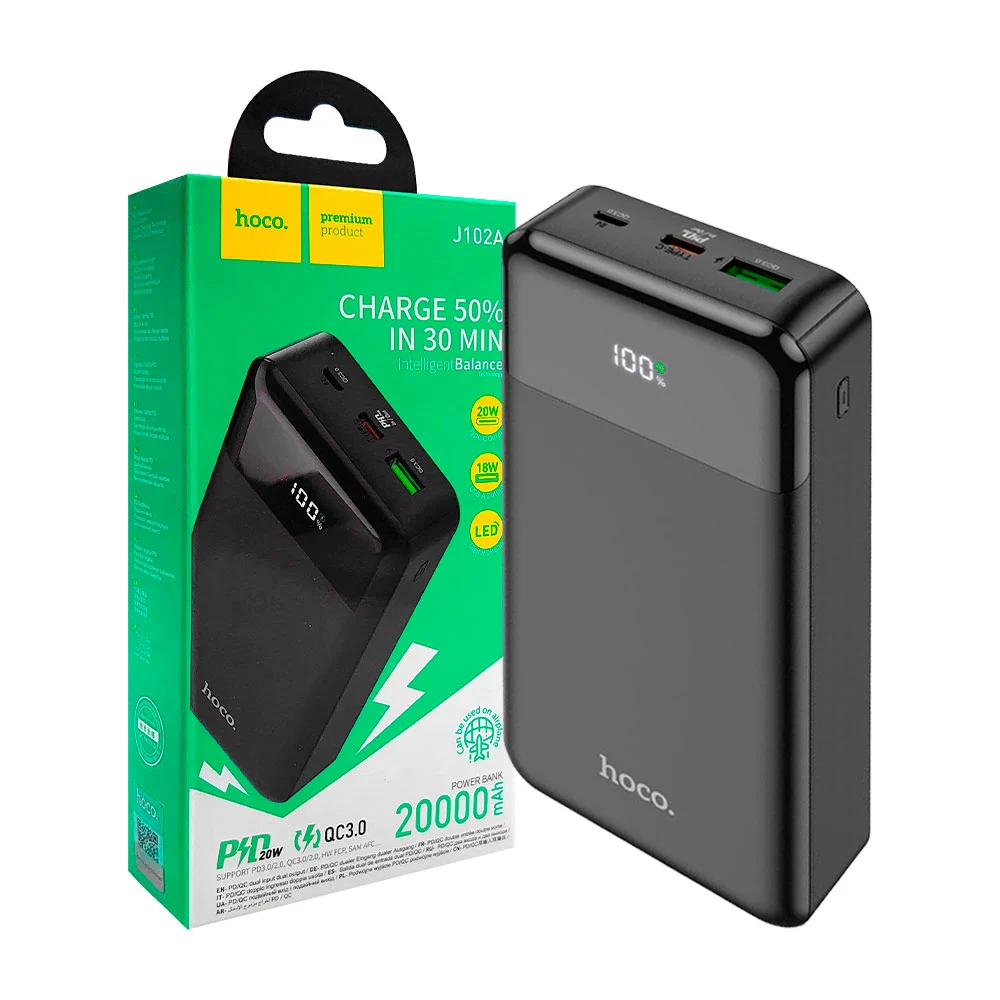 Power bank - batería portatil de 20000 mah pantalla digital, puerto u…