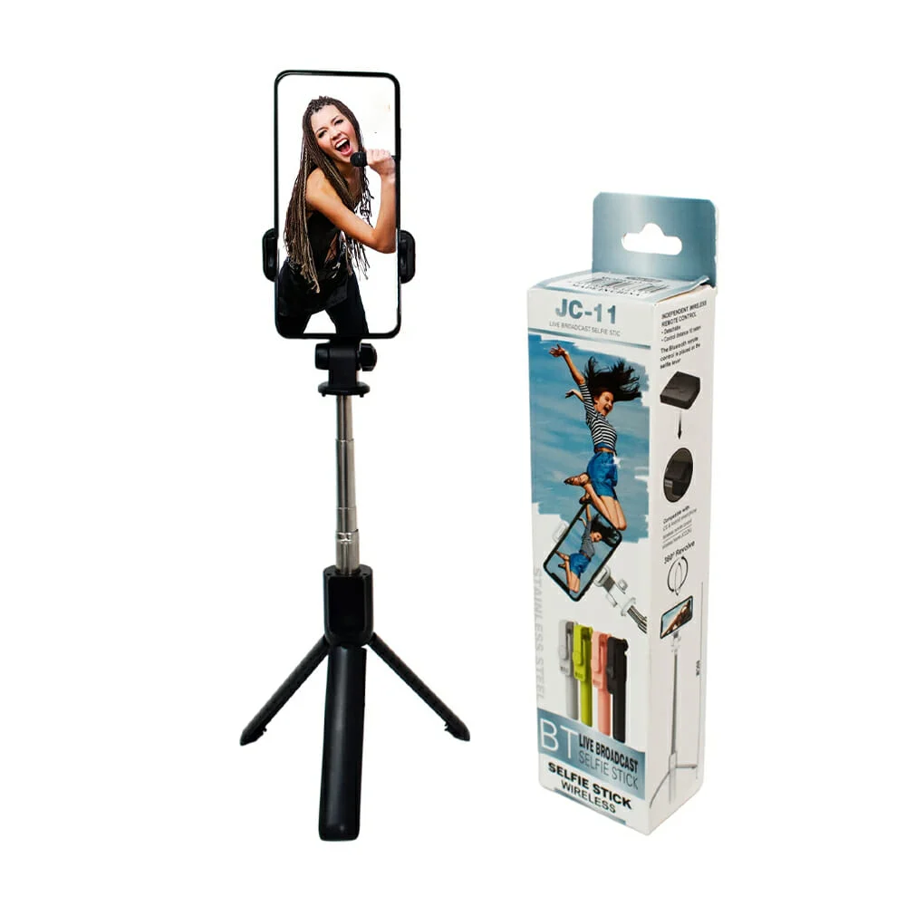 Soporte tripie y bastón selfie stick bluetooth ajustable para teléfon…