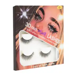 Paquete con 3 pares de pestañas con efecto 3d en variedad de largos y…