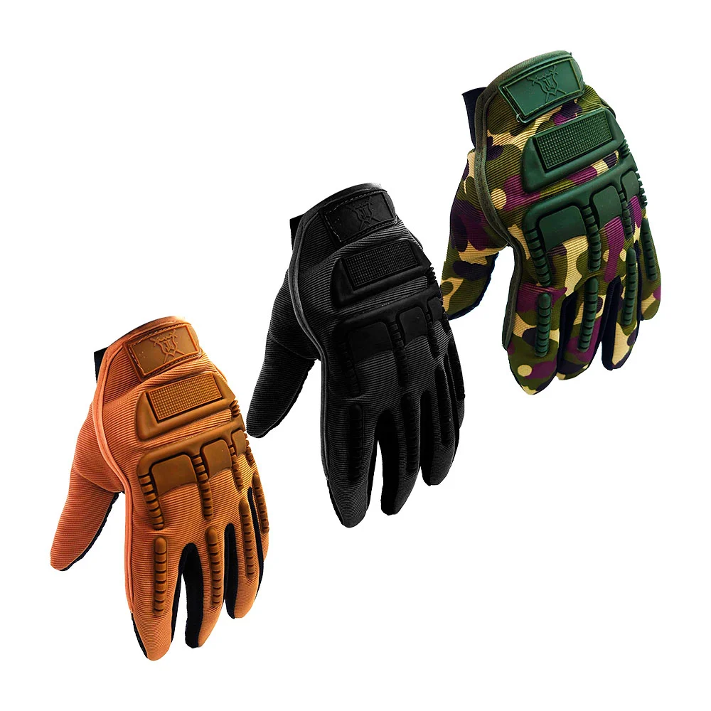 1pza Par de guantes tácticos, bicolor, ajustables, con protección en …