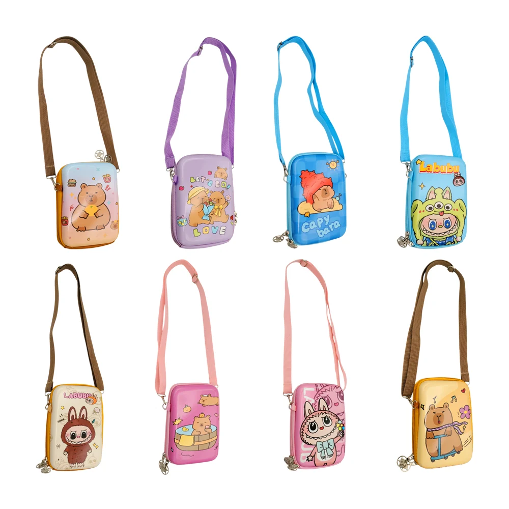 Estuche rectangular tipo lapicera de plástico duro con correa y diseñ…