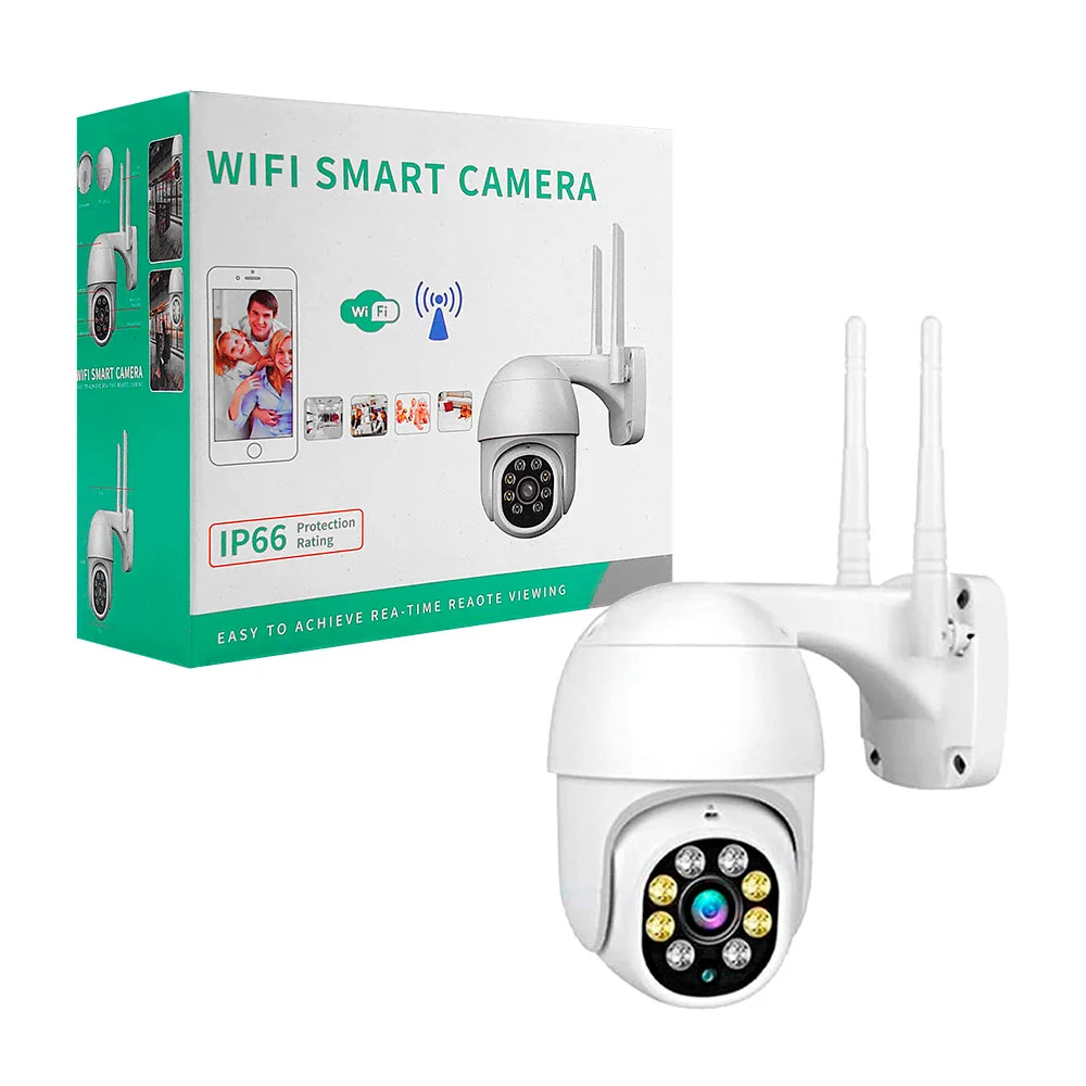 Cámara de seguridad wifi 360 de 2 antenas con protección ip66, visión…