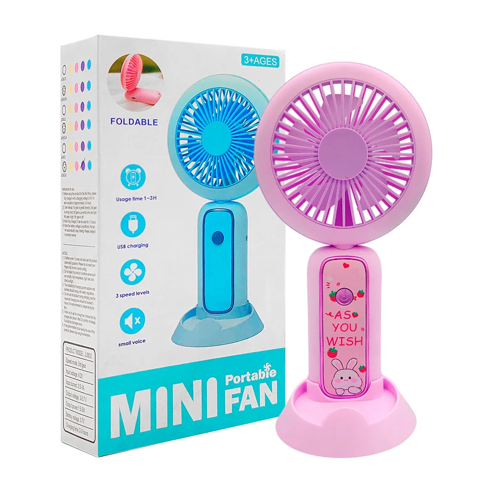 Ventilador de mano recargable con diseño plegable y base con soporte …