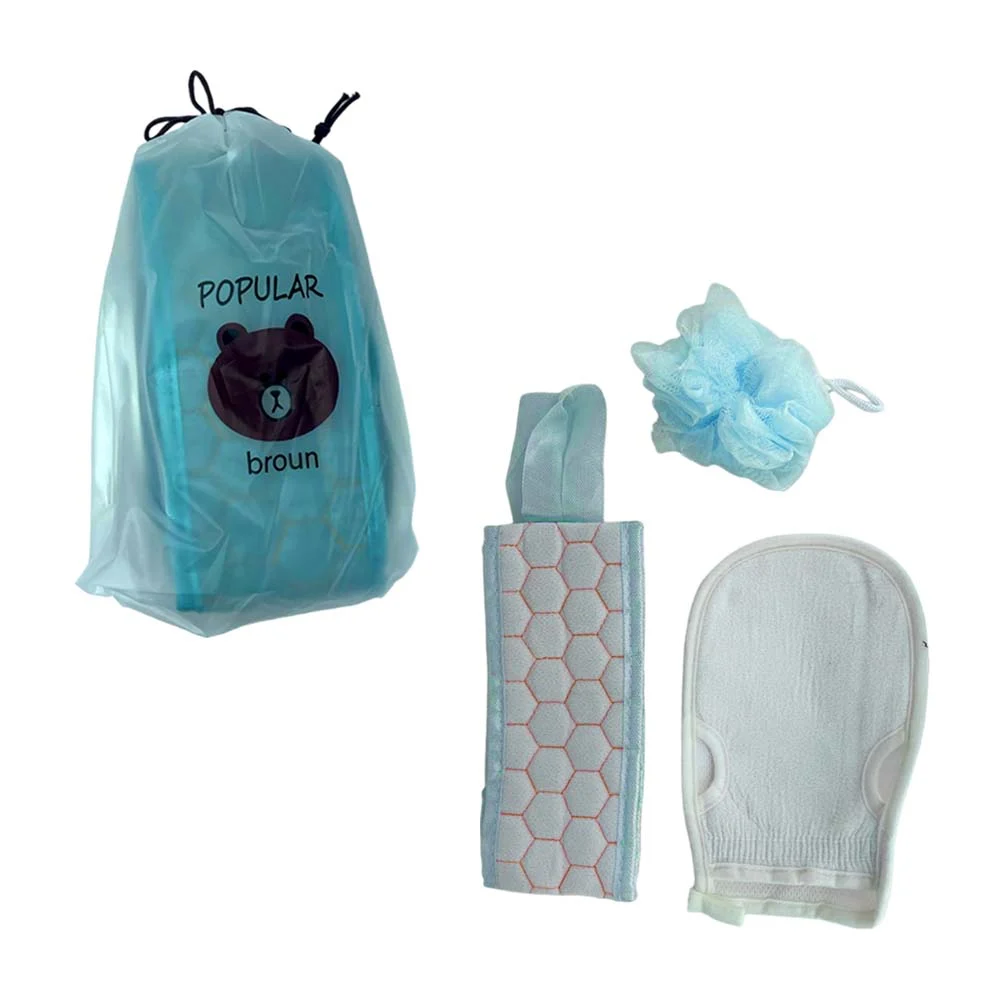 Kit 3 en 1 de baño con esponja, guante exfoliante y estropajo para el…