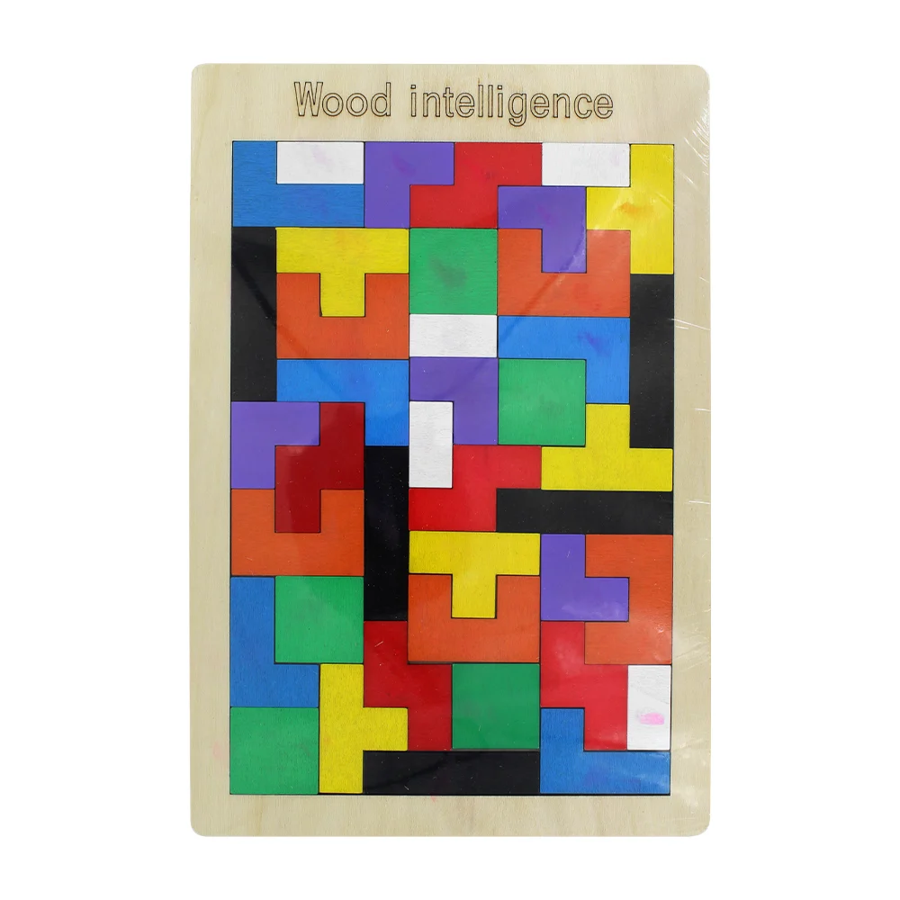 Rompecabezas didáctico de madera tipo tetris, 40 piezas / wood intell…