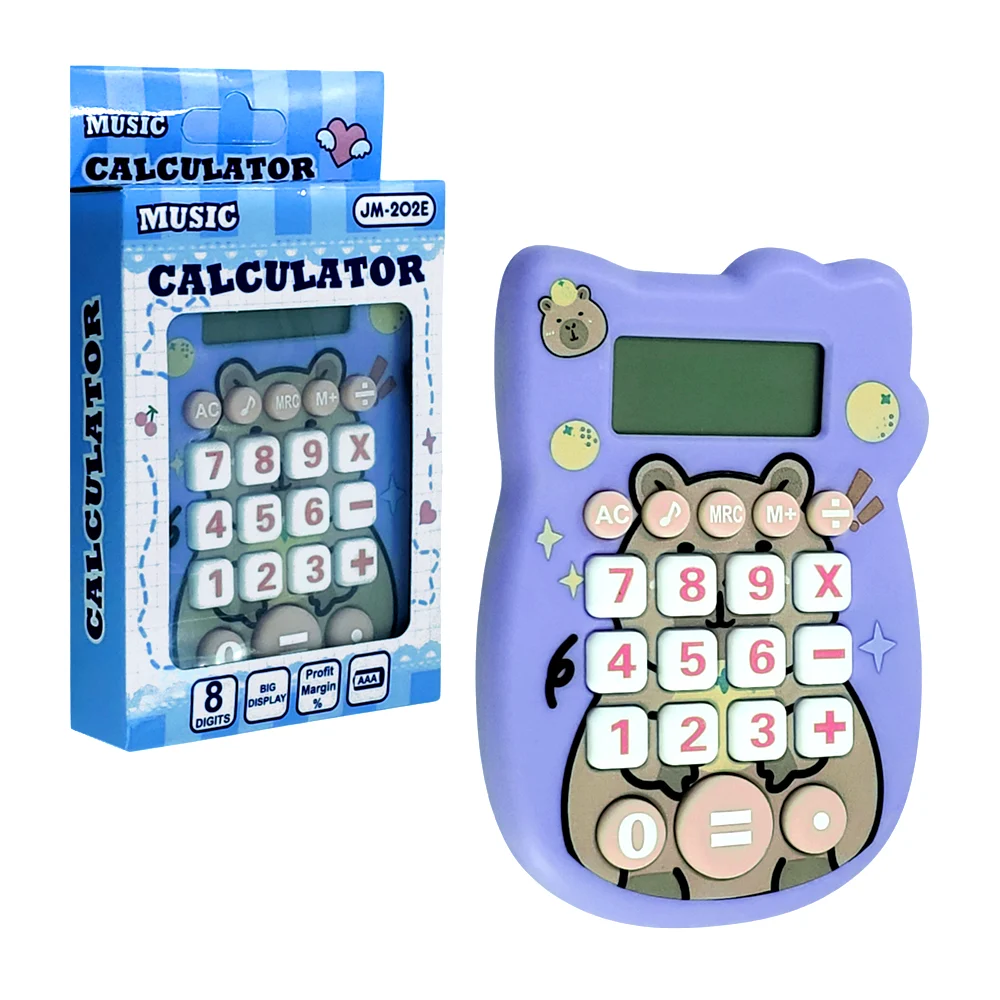 Calculadora pequeña básica con sonido, teclas suaves, con diseño y fo…