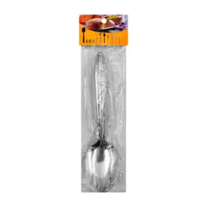Paquete con 12 cucharas soperas metálicas con mango de diseño floread…