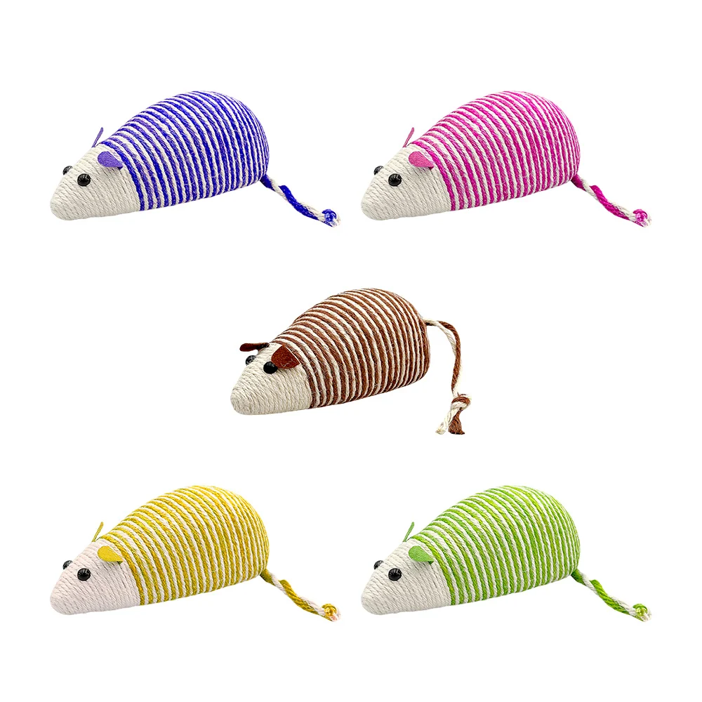 Juguete rascador con forma de ratón grande tipo cuerda para gato, var…