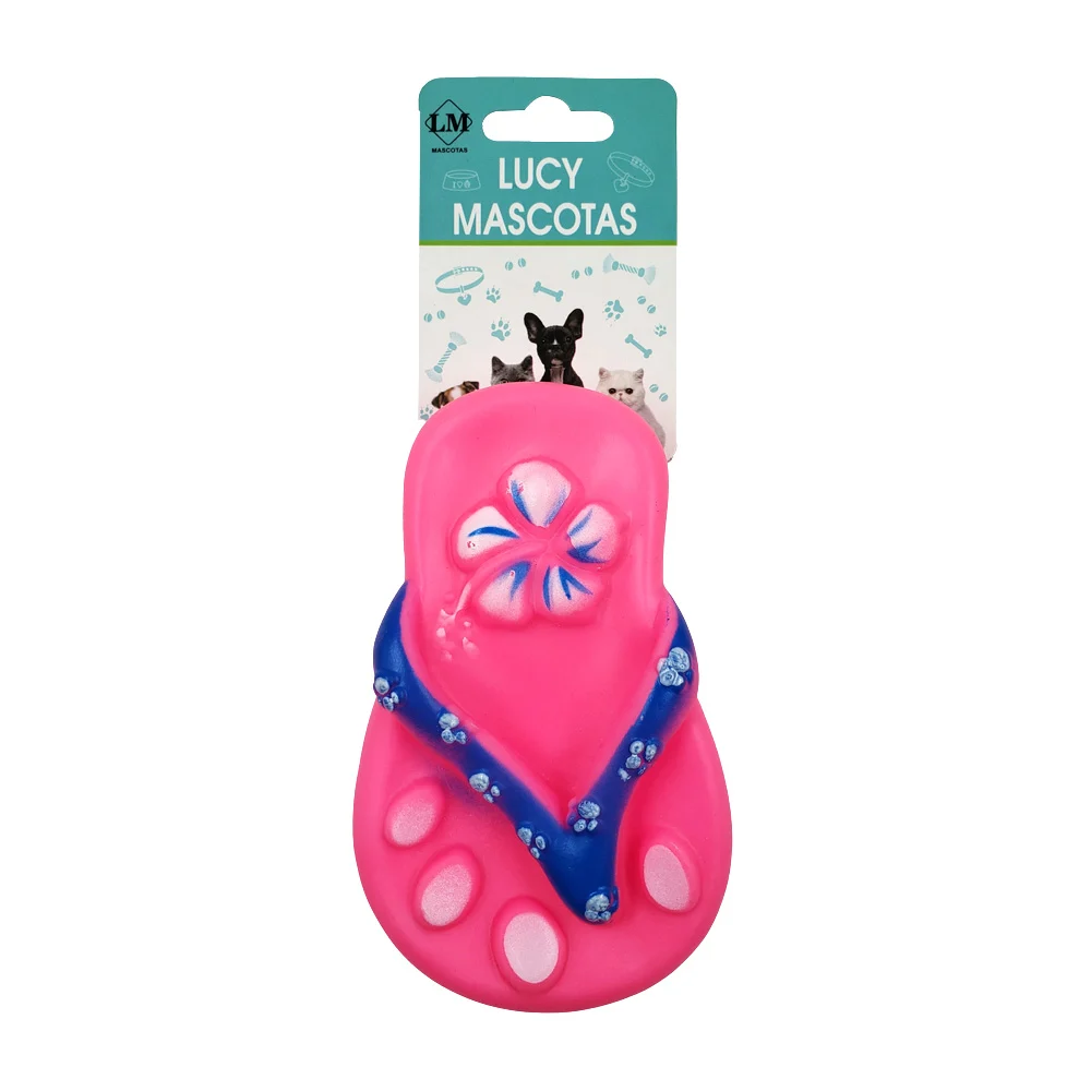 Juguete chillón en forma de chancla sandalia de plástico para perro, variedad de colores / 917387