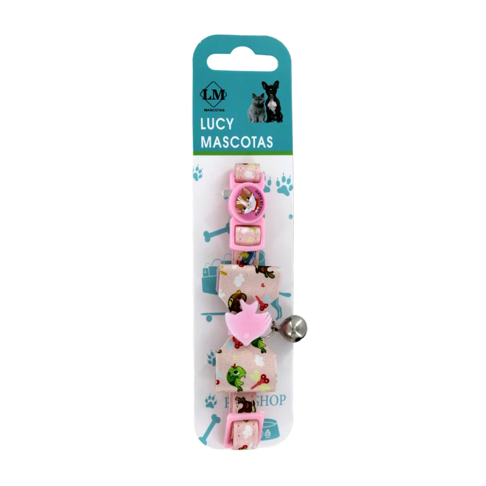 Collar de tela, con broche ajustable, con diseño estampado, cascabel …