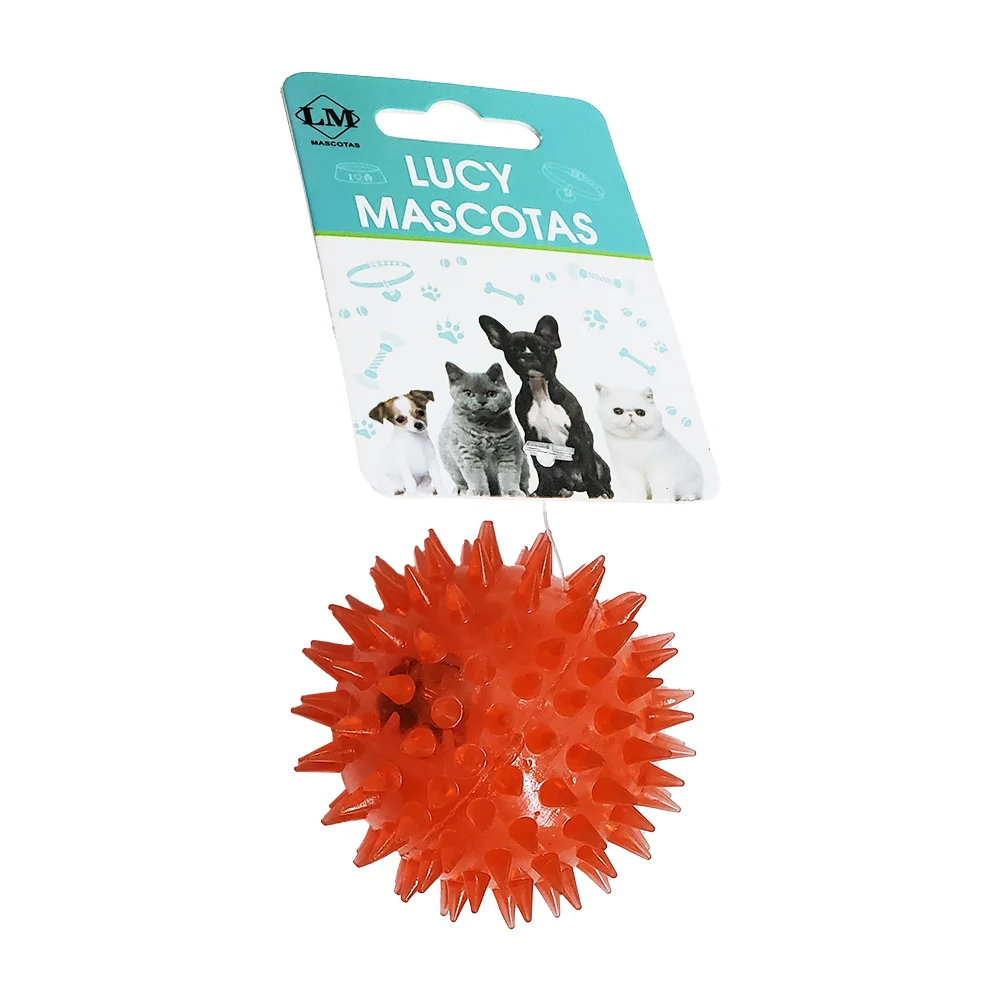 Pelota mordedera para perro con luz de colores y diseño de picos, var…