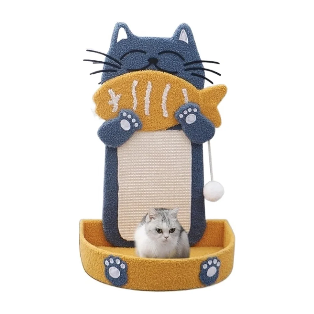 Rascador para gatos con cubierta afelpada con diseño de gatito, variedad de colores / 1800