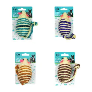 Juguete tipo mordedera con forma de ratón hecho de sisal, para mascot…