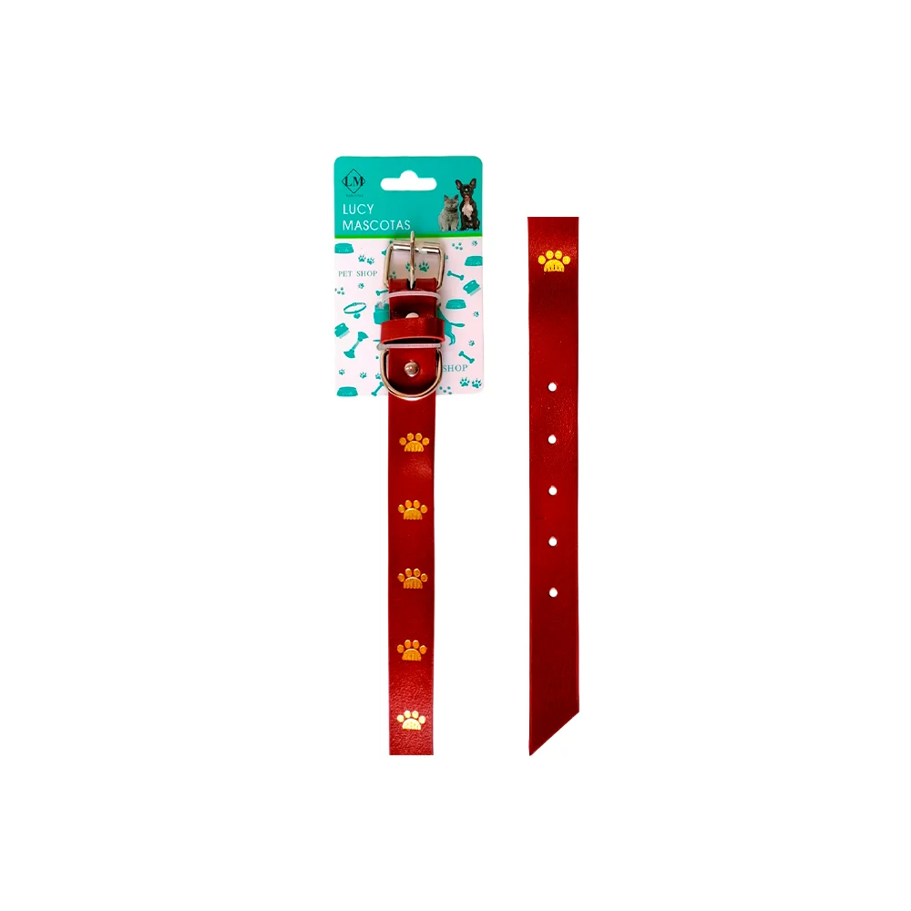Collar chico ajustable de piel sintética con diseño estampado en form…