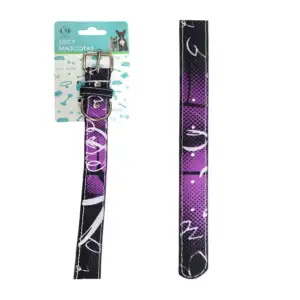 Collar ajustable para mascota con estampado tipo letras 2.5x50cm, var…