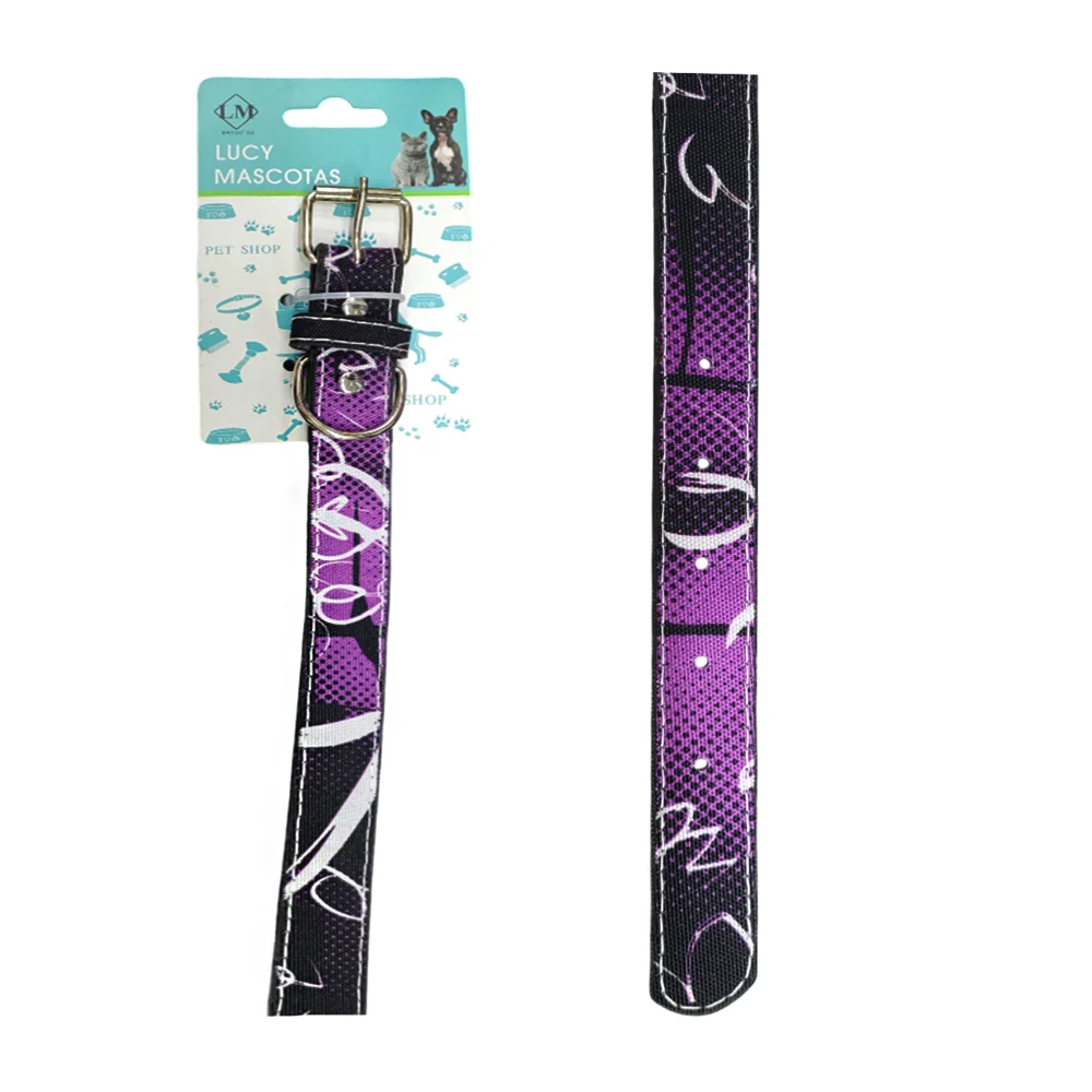 Collar ajustable para mascota con estampado tipo letras 2.5x50cm, var…