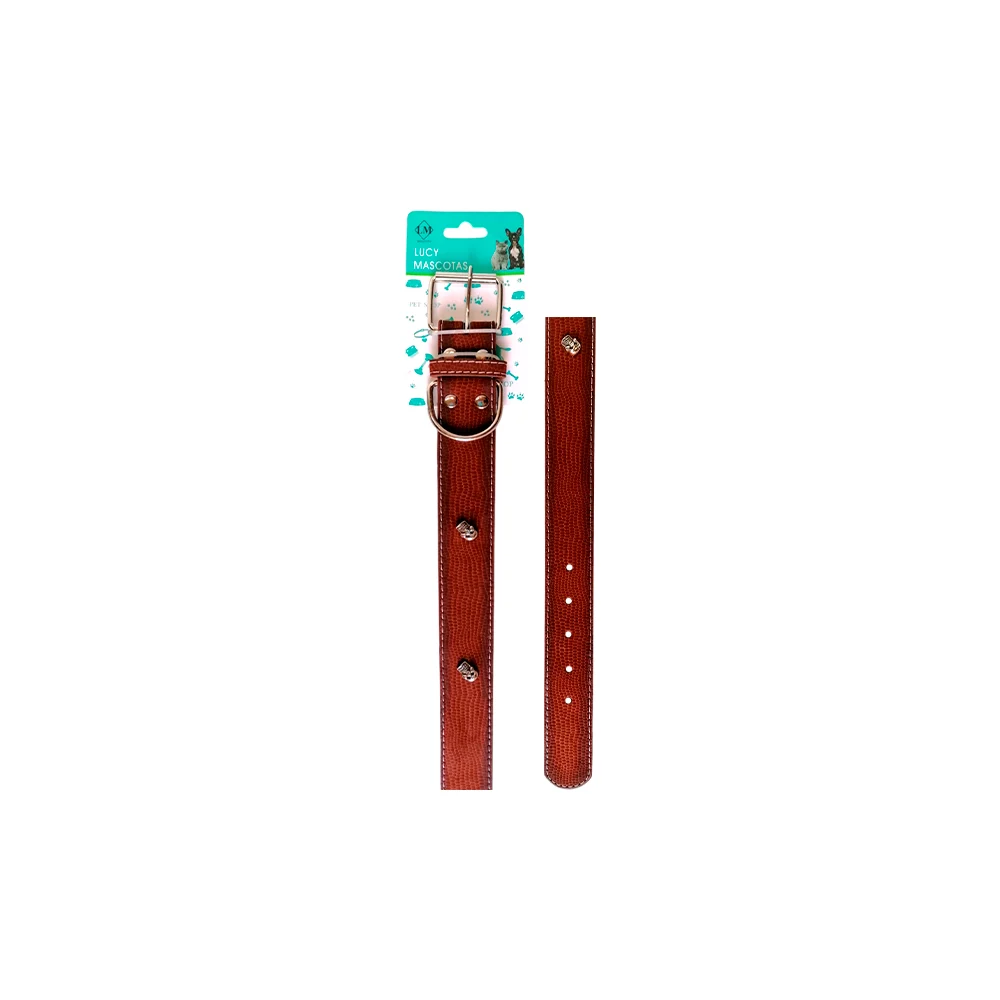 Collar chico de piel ajustable para perro con estoperoles en forma de…