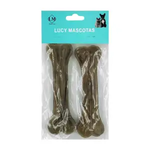 Paquete con 2 huesos medianos de carnaza para perro / lucy mascotas /…