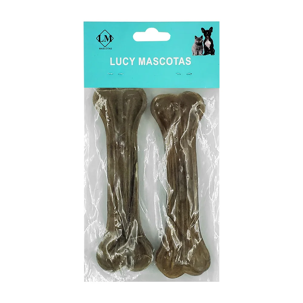 Paquete con 2 huesos medianos de carnaza para perro / lucy mascotas /…