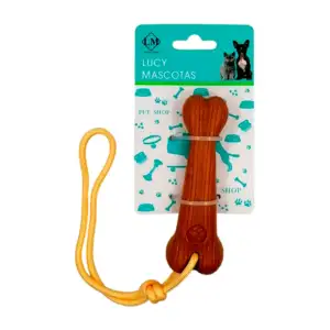 Juguete mordedera para mascota en forma de hueso con colgante / jr236…