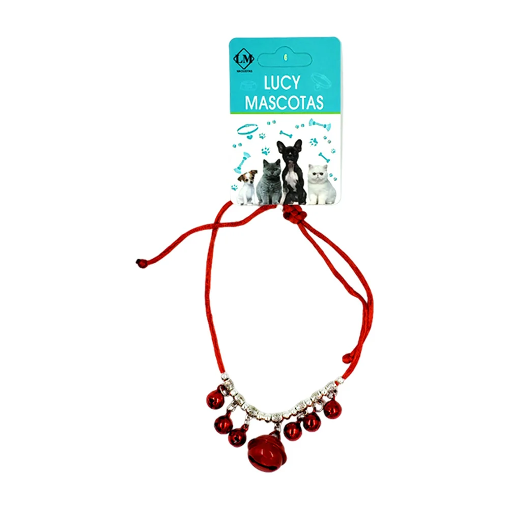 1pza Collar de listón cola de rata con 7 cascabeles para mascota / lu…