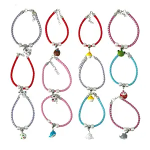 1pza Collar de lazo tipo piel sintética trenzado con cascabel en form…