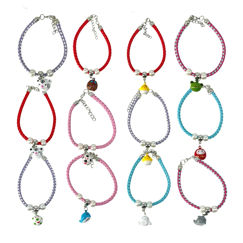 1pza Collar de lazo tipo piel sintética trenzado con cascabel en form…