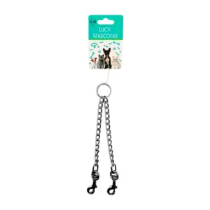 Correa cadena doble de hierro para mascotas, 20cm / jr2413