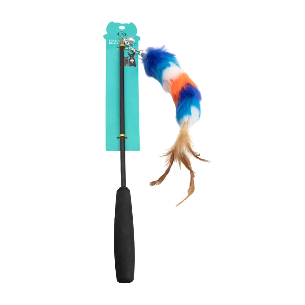 1pza Juguete interactivo para gato retráctil, con figura afelpada bic…