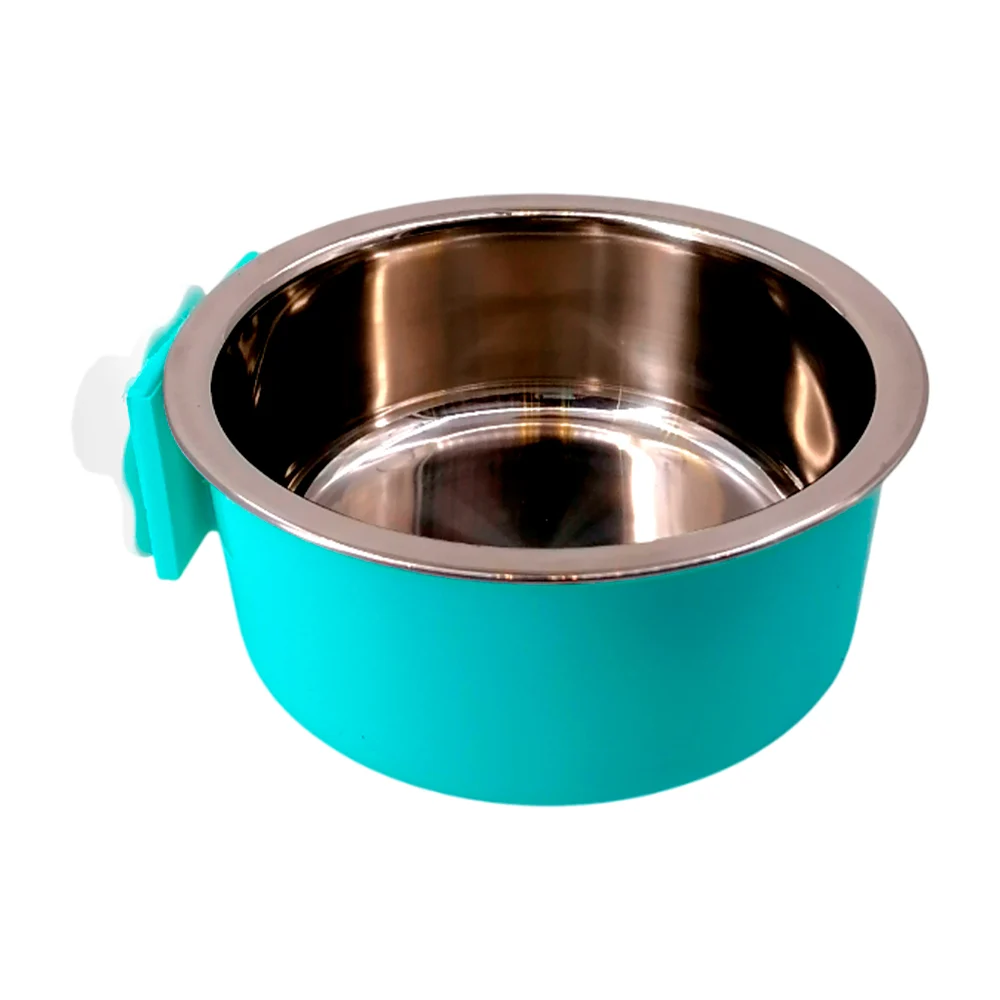 Cuenco bowl colgante de plástico para jaula con plato de acero inoxid…
