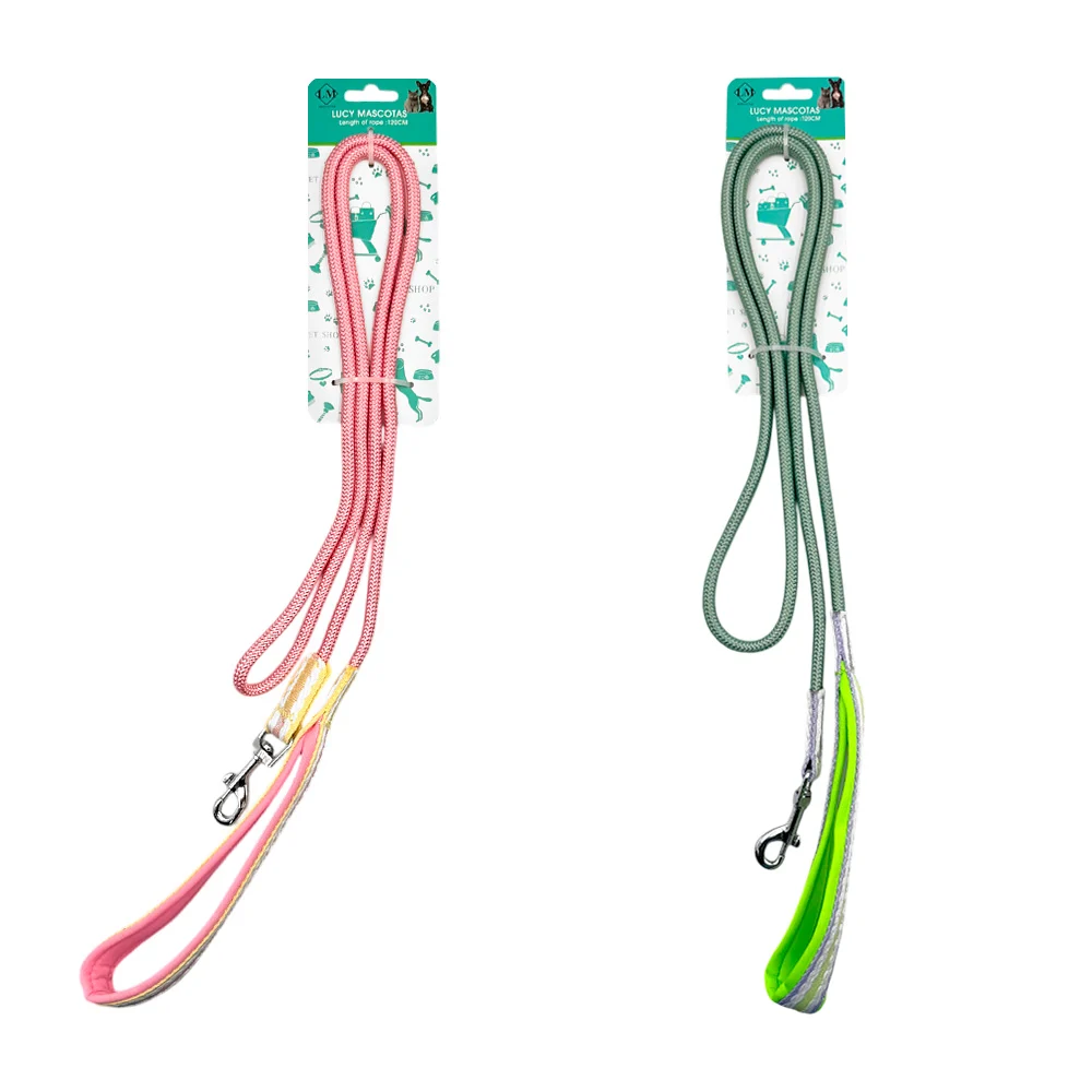 1pza Correa para mascotas estilo trenzada, con mango ergonómico y med…