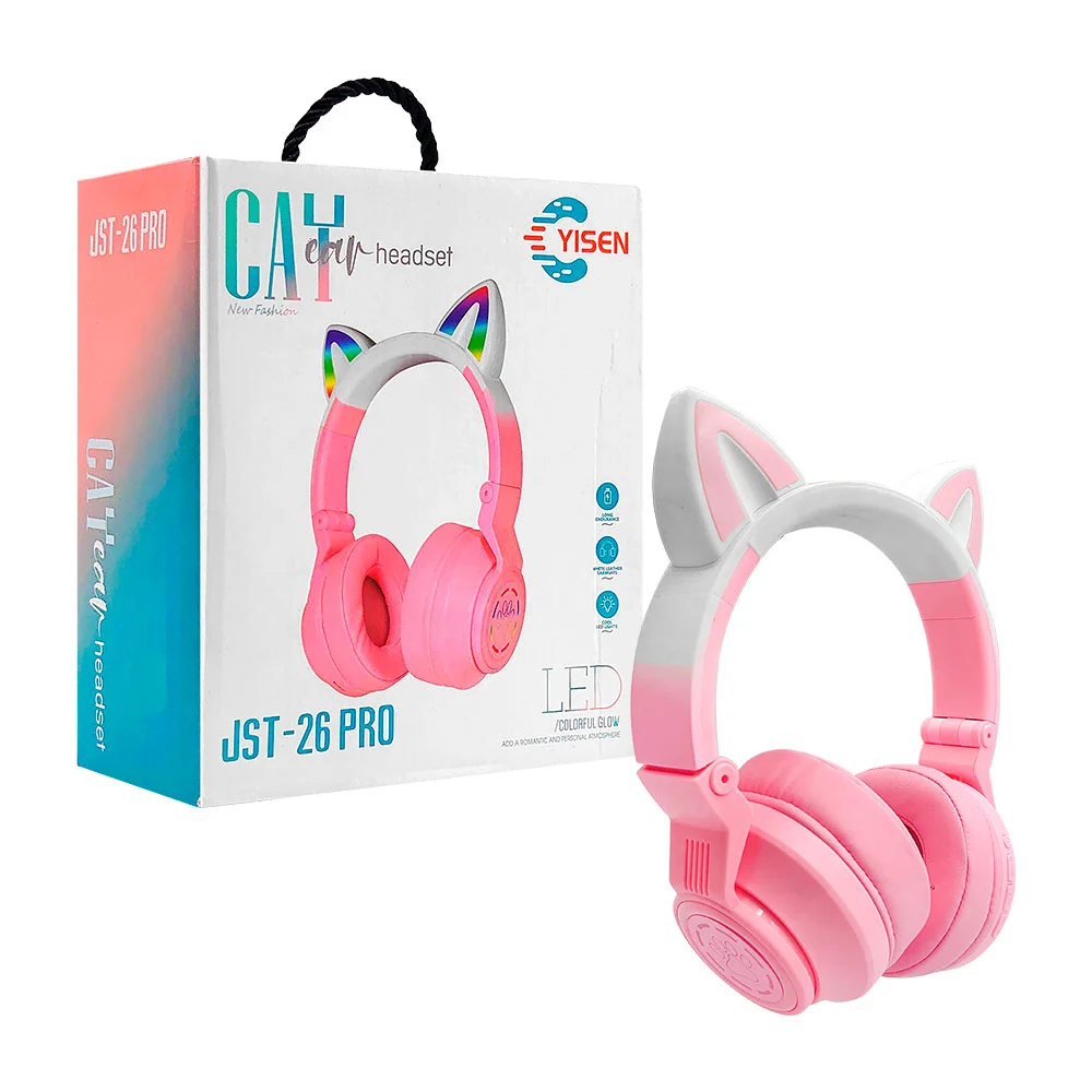 Diadema inalámbrica bluetooth yisen con diseño plegable, luces rgb y …