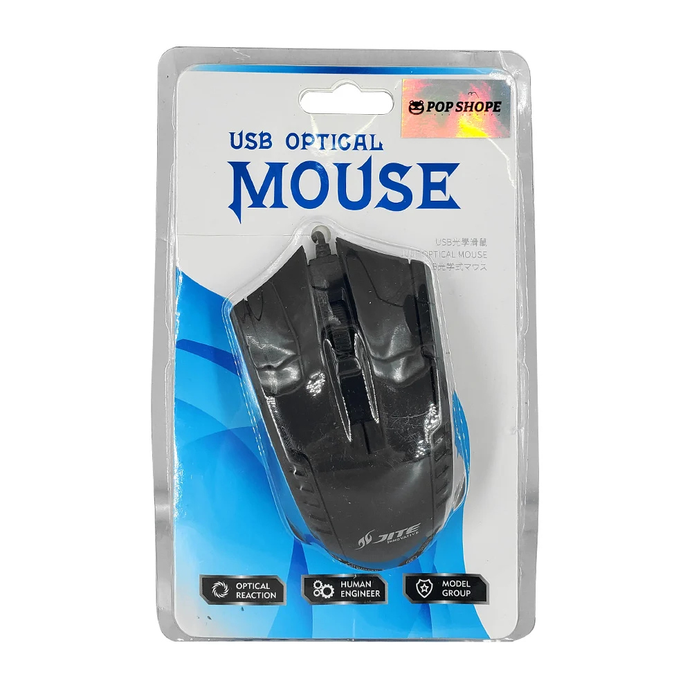 Mouse óptico alámbrico, diseño ergonómico, detalles en textura / jt-7…