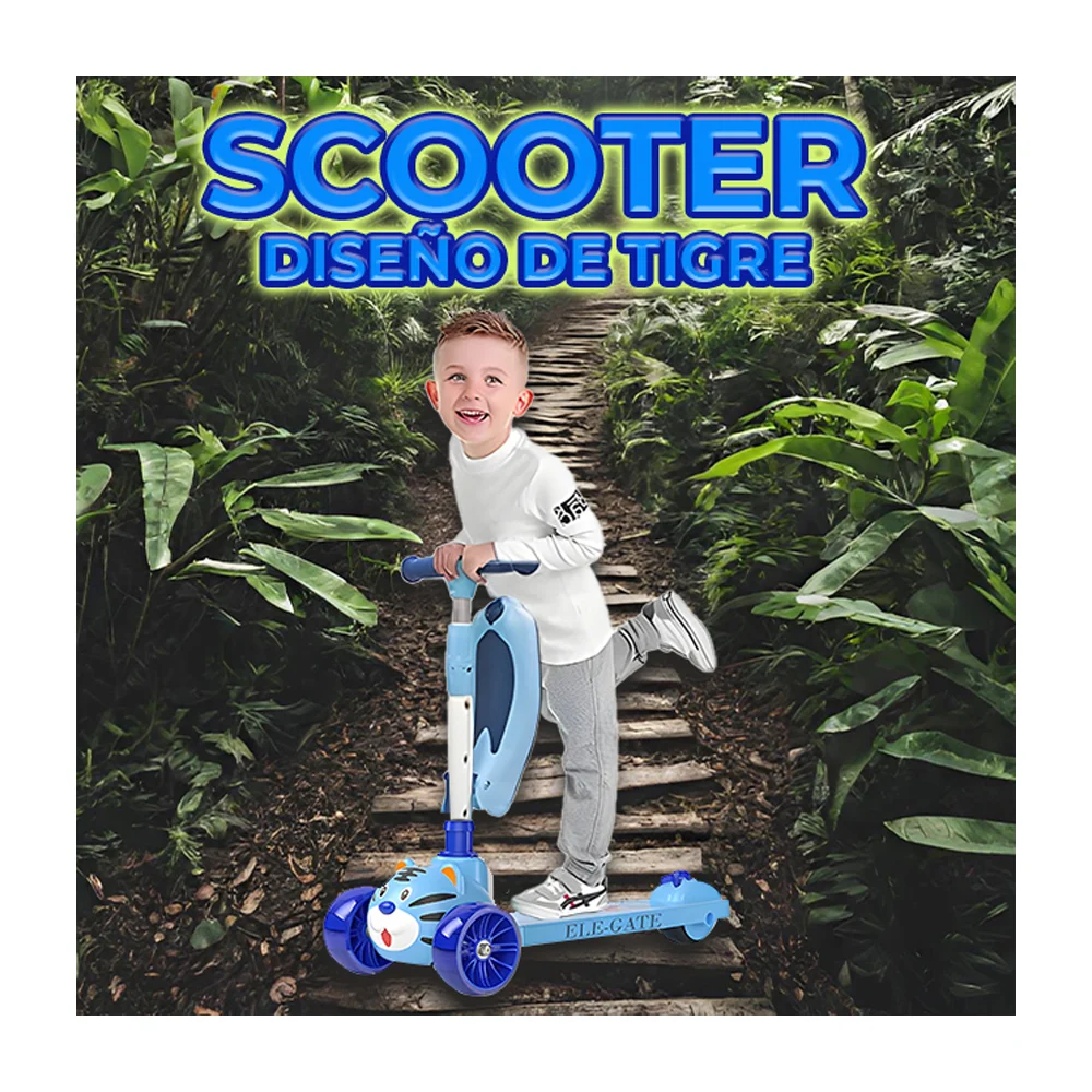 Scooter infantil eléctrico de pilas ele-gate 4 modos plegable, desmon…