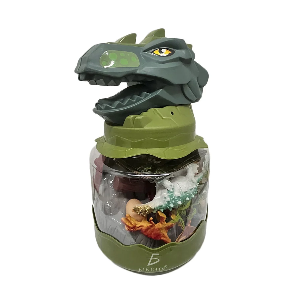 Paquete 18 dinosauros chicos + almacenador con forma de dinosaurio / …